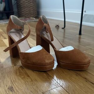 Boden Brown Suede Platform Heels NWT